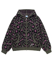 WOKE EDGE / ウォークエッジ Leopard Mohair Zip Knit