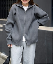 LOGAN ex ZIP UP KNIT CARDIGAN