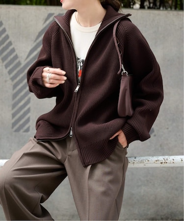 LOGAN ex ZIP UP KNIT CARDIGAN