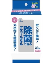 除菌ができるアルコールタオル 携帯用 32枚入