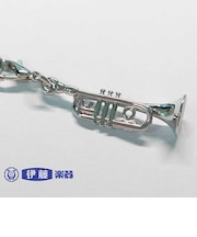 立体管楽器ストラップ【トランペット　シルバー】