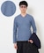 【ジャケット映え】針抜きジャカードＶネックＴシャツ【洗濯機で洗える/毛玉になりにくい】通勤/ビジネス/ジャケット〈ON/OFF SERIES〉