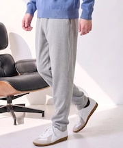 【イージーケア/毛玉になりにくい】メランジツイルストレッチセミルーズパンツ【洗濯機で洗える/ストレッチ】