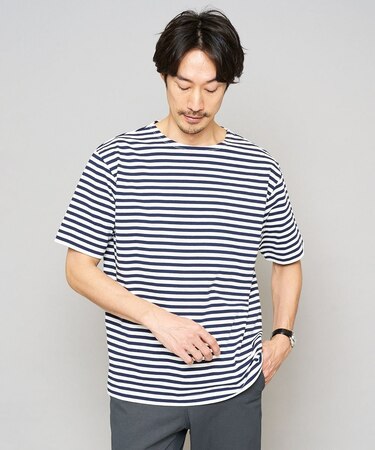 【洗濯機で洗える】ベーシックボーダーカットソー