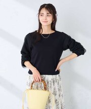 チュール袖ニット