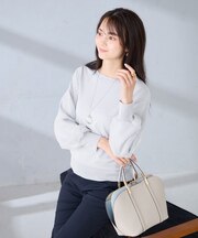 チュール袖ニット