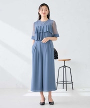 【結婚式/お呼ばれに】ラッフルティアードオールインワンドレス
