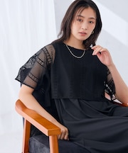 メッシュレイヤードワンピース