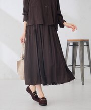 【新色追加/洗える】タックフレアスカンツ