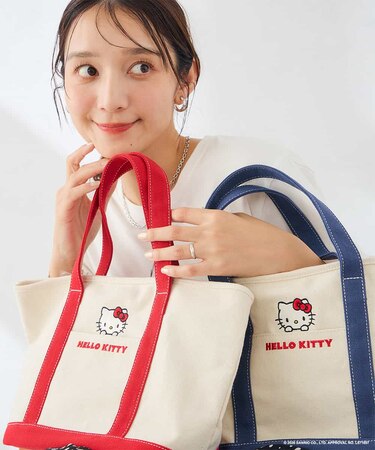 HELLO KITTY 刺繍キャンバスバッグ