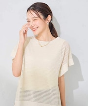 前後2WAY/ラメメッシュニットプルオーバー