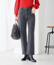 ストレッチデニムストレートパンツ