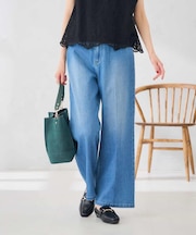 ストレッチデニムワイドパンツ