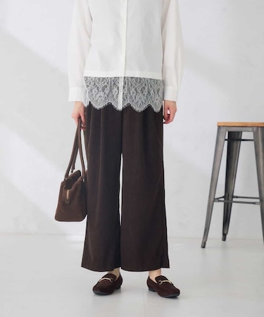 コーデュロイ ワイド パンツ