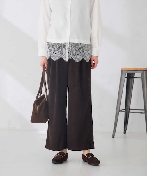 コーデュロイ ワイド パンツ