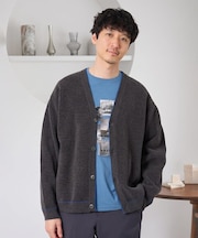 \大人のための上品カーディガン/モールダブルフェイスニットカーディガン【洗濯機で洗える】