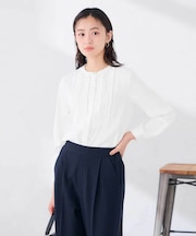 【洗える】 フリルピンタックブラウス