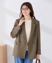 ヘリンボーン ツイード ダブルブレスト ジャケット