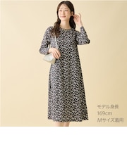 小花柄Aラインワンピース (46101)