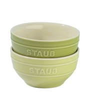 STAUB セラミックボウル2Pセット 「マカロングリーン」