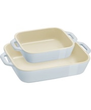 STAUB レクタンギュラーディッシュ2Pセット マカロンブルー
