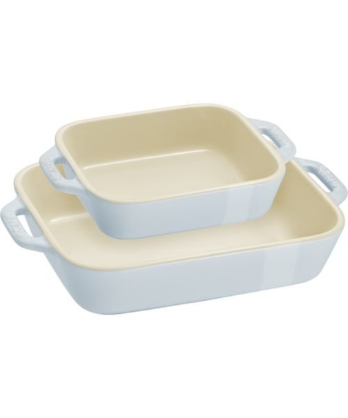 STAUB レクタンギュラーディッシュ2Pセット マカロンブルー