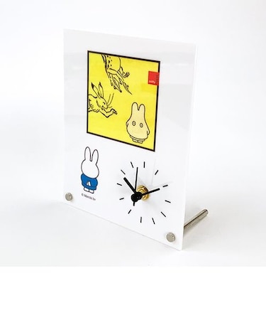 ミッフィー miffy Dick Bruna 鳥獣戯画 置き時計 とけい クロック インテリア アクリル素材 ホワイト