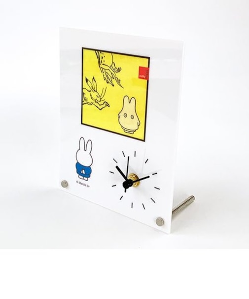 ミッフィー miffy Dick Bruna 鳥獣戯画 置き時計 とけい クロック インテリア アクリル素材 ホワイト