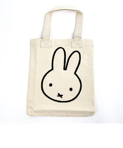 ミッフィー miffy 刺繍A4トート さがら刺繍 フェイス トートバッグ アイボリーおでかけ