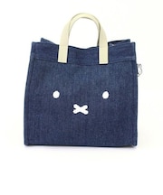ミッフィー miffy フェイス 2Way トートバッグ ショルダー デニムブルー Mサイズ