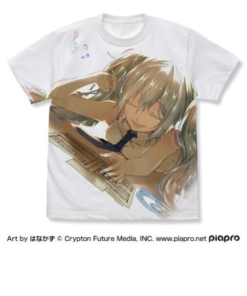 初音ミク フルグラフィック はなかず Ver. Tシャツ ホワイト L サイズ