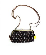 ミッフィー miffy ジャガードお財布ショルダーバッグ (ボール柄) ブラウン