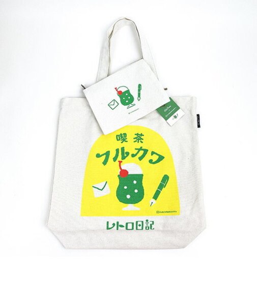OldResta(オールドリスタ)×FURUKAWASHIKO 喫茶フルカワ ビッグトートバッグ ポーチ付き 文房具