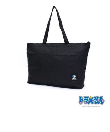 ドラえもん ひみつ道具 折りたたみトートバッグ エコバッグ ブラック 17L