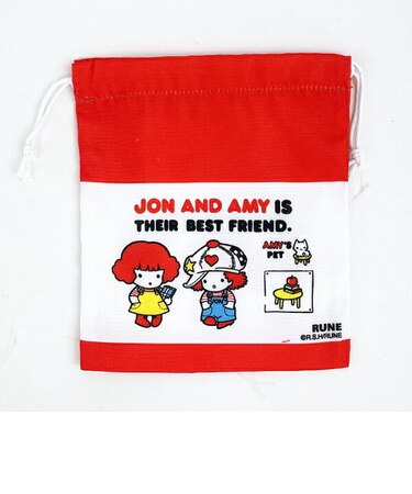 内藤ルネ 巾着 JON&AMY ポーチ 小物入れ