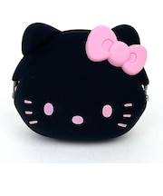 サンリオ ハローキティ フェイス型シリコンがまぐちポーチ mimi POCHI ブラック Sanrio
