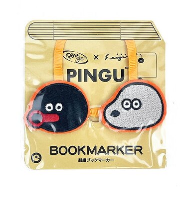 ピングー(PINGU)×松本セイジ 刺繍ブックマーカー(PINGU&ROBBY) しおり 文具