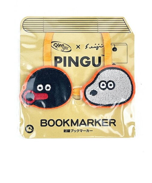 ピングー(PINGU)×松本セイジ 刺繍ブックマーカー(PINGU&ROBBY) しおり 文具