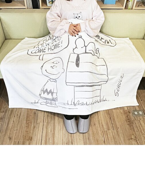 スヌーピー ハーフケット(ホワイト) 寝具 日本製 西川 SNOOPY