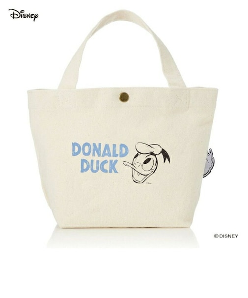 ディズニー ドナルドダック フェイス 帆布ミニトートバッグ ランチ Disney