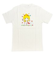 水森亜土 水やり柄 コットン半袖Tシャツ(L) ホワイト アパレル