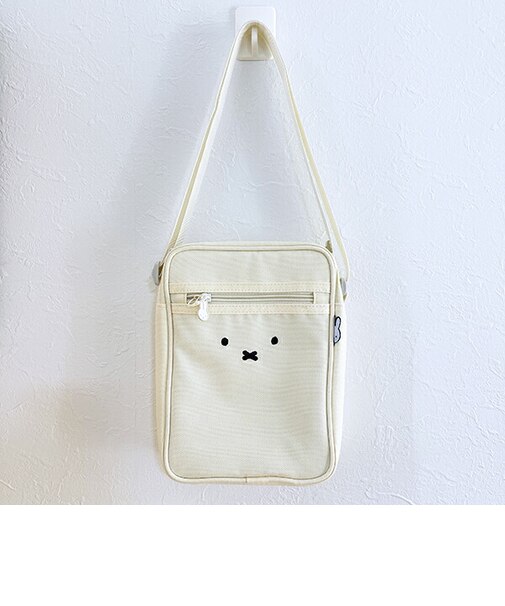 ミッフィー miffy フェイス 縦型ショルダーバッグ アイボリー