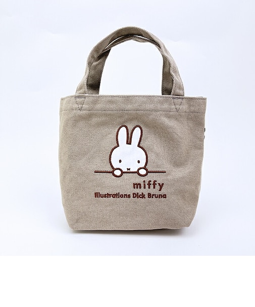 ミッフィー miffy ミニトートバッグ  グレージュ(ミッフィーフェイス)