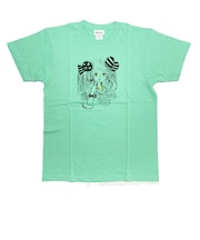 水森亜土 リボンファッション 半袖Tシャツ(M) ミント アパレル