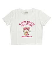 サンリオ 日焼け キティ クロップド半袖Tシャツ(M) ホワイト アパレル Sanrio