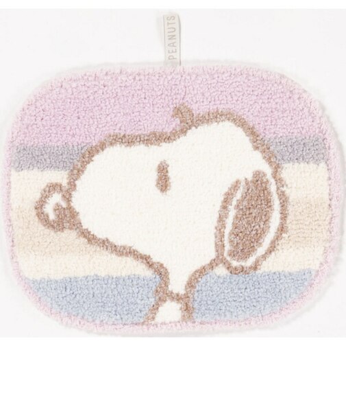 スヌーピー アクセントマット くすみパステル ピンク ルームマット SNOOPY