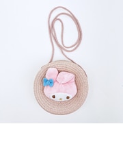 サンリオ マイメロディ ストロー素材ラウンド製ショルダーバッグ かごバッグ Sanrio