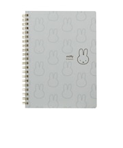 ミッフィー miffy A5リングノート (グレー) 文具 日本製 フェイスシリーズ