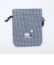 スヌーピー オラフ 巾着 ネイビーチェック SNOOPY