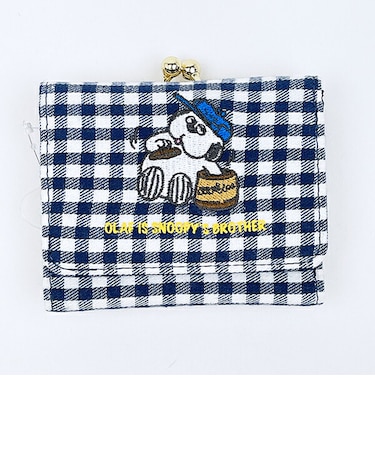 スヌーピー オラフ 三つ折り財布 ネイビーチェック SNOOPY